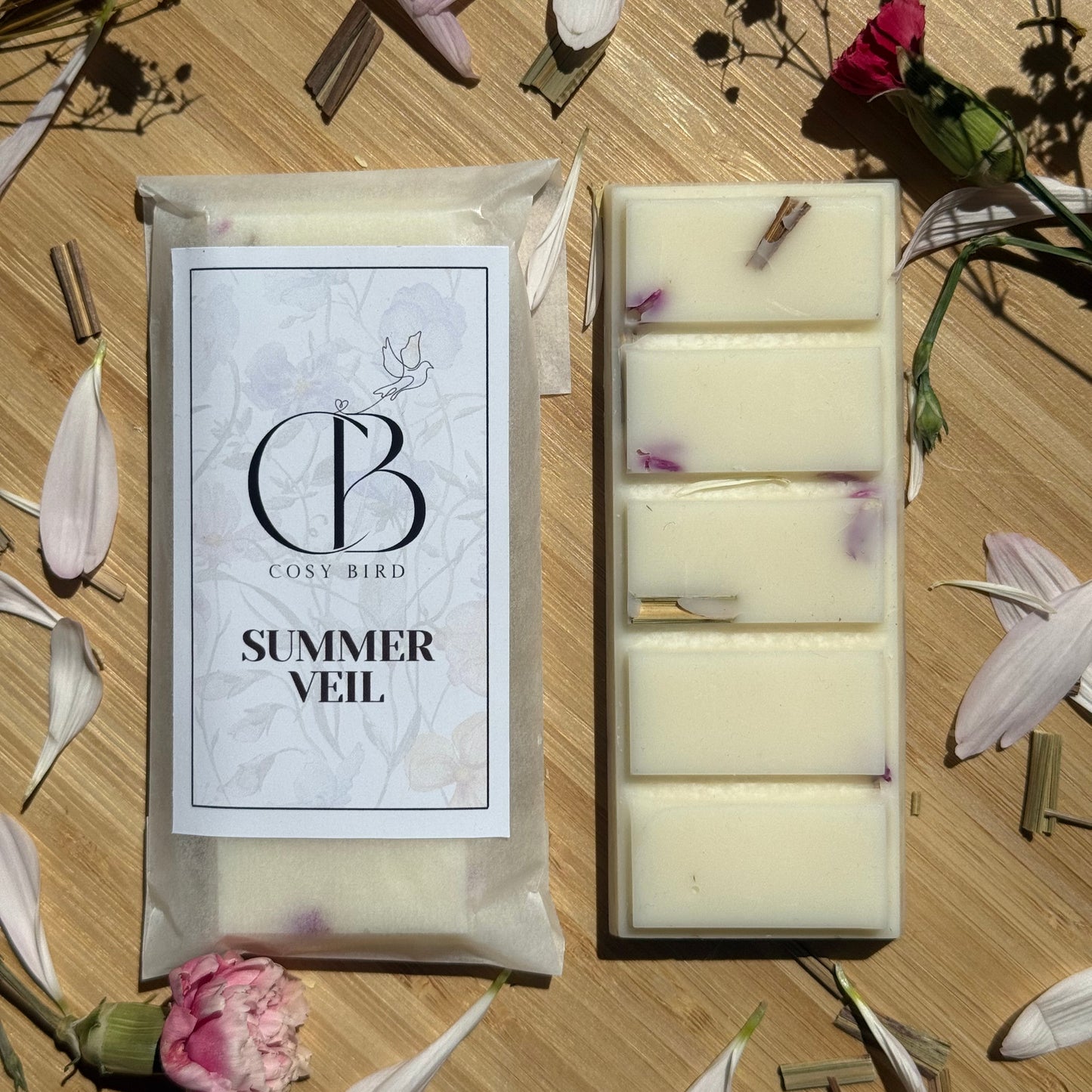 Summer Veil Wax Melt – Natural Bug-Repelling Citrus & Floral Blend | The Cosy Bird