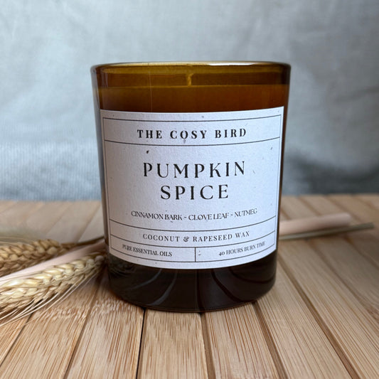 Pumpkin Spice Candle – Warming & Comforting Cinnamon, Clove, Nutmeg, Ginger, and Sweet Orange for a Cosy Autumn Atmosphere