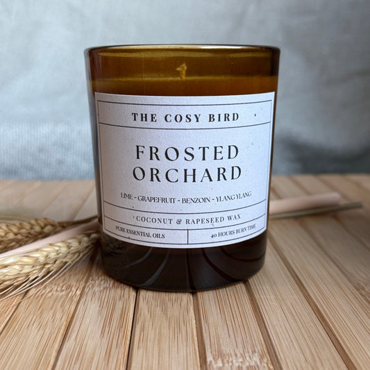 Frosted Orchard Candle – Sparkling & Comforting Sweet Orange, Grapefruit, Lime, Benzoin, and Ylang Ylang for a Fresh, Uplifting Atmosphere